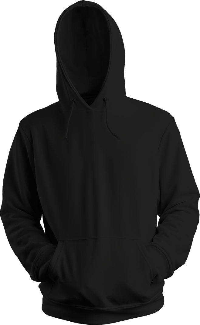 Black Hoodie Mockup 3D Rendering Png Universal Sweatshirt Isolated.